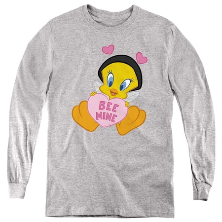 Looney Tunes Valentine s Day Tweety Bee Mine Kids Long Sleeve T-Shirt for Youth Boys and Girls
