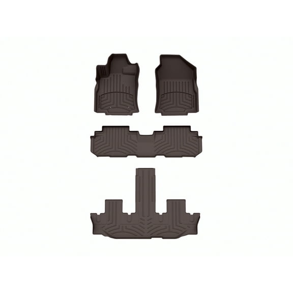 WeatherTech FloorLiner HP Custom Fit Floor Mats compatible with 2019-2026 Subaru Ascent - Complete Set (1st, 2nd, & 3rd Row), Cocoa