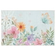 thumbnail image 2 of Safavieh Door And Kitchen Mat Emerson Floral Polyester Machine Washable Area Rug, Aqua/Pink, 2'3" x 3'9", 2 of 12