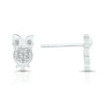 thumbnail image 3 of Tilo Jewelry 925 Sterling Silver Owl CZ Stud Post Earrings with Secure Push-Backs | Everyday Dainty Small Earrings for Women & Unisex, 3 of 8