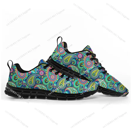 

Paisley Print Sports Shoes Mens Womens Teenager Kids Children Customized Sneakers Tailor Made Shoe High Quality Couple Black