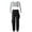 Ivory&Black, variant on CHICTRY Kids Girls Mesh Long Sleeve Crop Top with Letters Print Vest Chain Pocket Pants Dance Sports Outfit Set Fluorescent Green 14