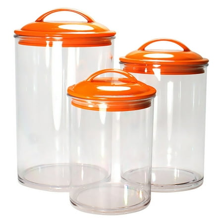 - Calypso Basics, Acrylic Canister Set of 3, Orange