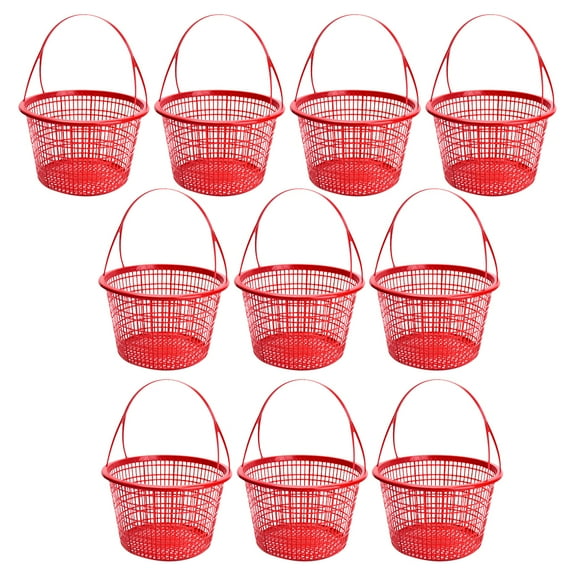 HONMEET 10Pcs Basket For Shopping Round Plastic For Home Organization