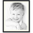 thumbnail image 1 of 27x33 inch satin black picture frame with 2 inch single  mat, singlemat-frbw26079-27x33-128, 1 of 2