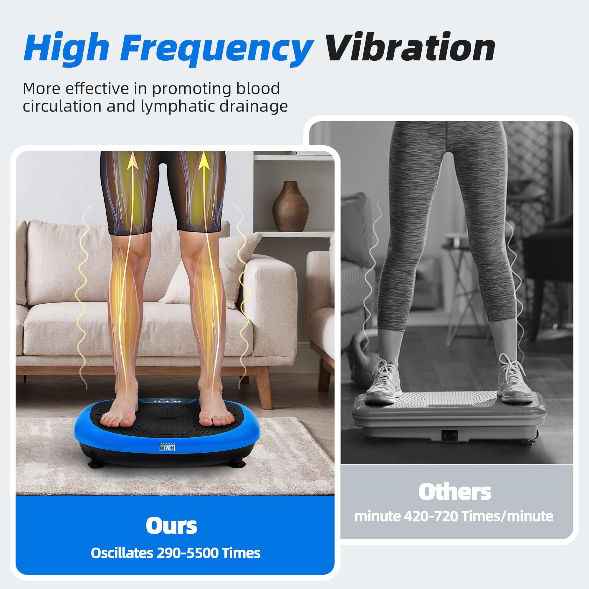 Signature Fitness Vibration Plate Exercise Machine, 500lbs Capacity with Resistance Loops and Resistance Band