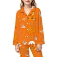 thumbnail image 5 of SJLDQY Halloween Pajamas for Girls Hallowmas Print Long Sleeve Shirts and Pants 2 Piece Loungewear Sets Casual Sleepwear Button Down Pj Sets, 5 of 5