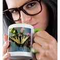 thumbnail image 2 of 3drose, Washington State, Sammamish. Tiger Swallowtail Butterfly. Snapdragon, 15oz Two-tone Green Mug, 2 of 6