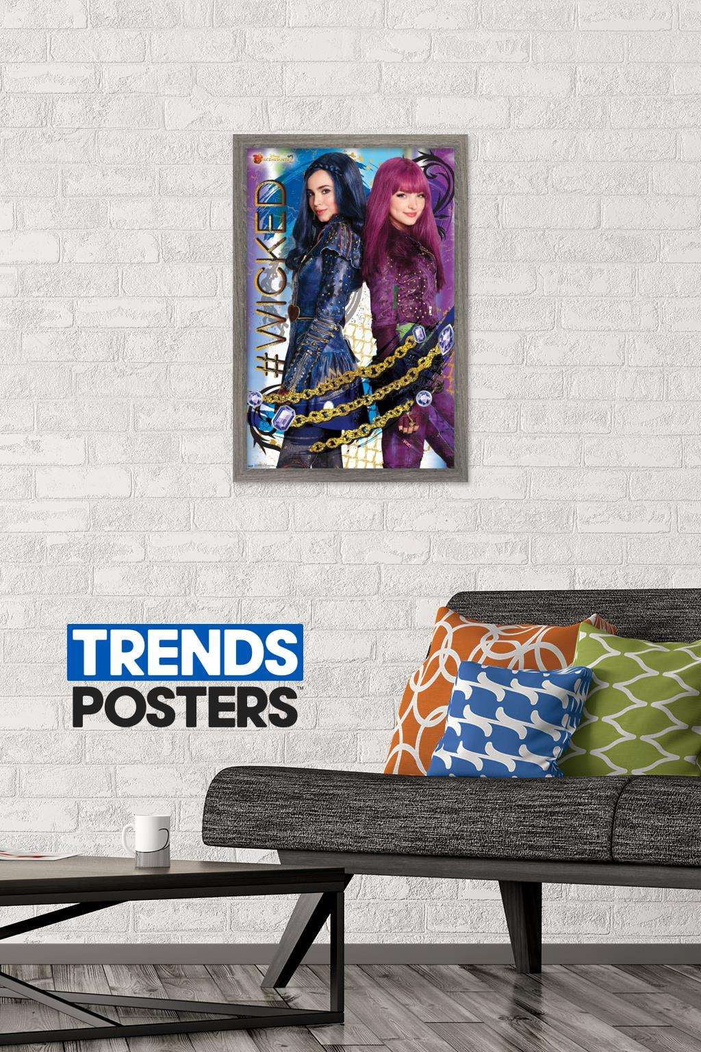 Disney Descendants 2 - Wicked Wall Poster, 14.725" x 22.375", Framed