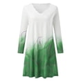 thumbnail image 4 of SZXZYGS Robes pour Femmes 2024 Fête Mode pour Femmes Imprimé Dégradé de Fleurs Col Ondulé Manche Mi-Longue Robe Jupe 2024, 4 of 4