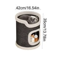 thumbnail image 6 of PrimeGo Cat Climbing Tower Cat Scratching Barrel with 3 Cat Caves Sisal Scratching Pad Multi-tier Cat Play Tower for Multi-cat Family, 6 of 7