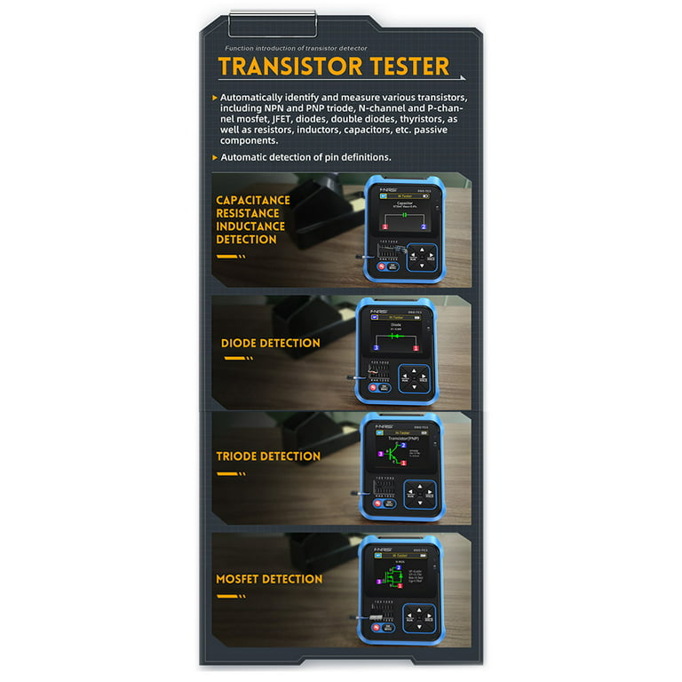 FNIRSI DSO-TC3 Digital Oscilloscope Transistor Tester Function