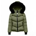 thumbnail image 5 of Women's Winter Warm Cotton-padded Coat, Single-breasted Zipper Cotton-padded Coat Army Green L, 5 of 6