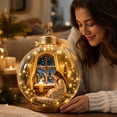 thumbnail image 6 of Feledorashia Lighted Christmas Ornament, Scripture Keepsake Ornament, Hanging Decor for Christmas Tree and Memorial Display, Clear Acrylic Globe with Printed Scene Hanging Cap and Soft Light, 6 of 7