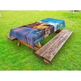 thumbnail image 1 of Urban Outdoor Tablecloth, Colorful Sunset Evening View of Old Main Bridge in Historical Land Bavaria Germany, Decorative Washable Fabric Picnic Tablecloth, 58 X 104 Inches, Multicolor, by Ambesonne, 1 of 2