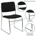 thumbnail image 5 of Flash Furniture 500 lb. Capacity Black Fabric High Density Stacking Chair with Chrome Sled Base, 5 of 12