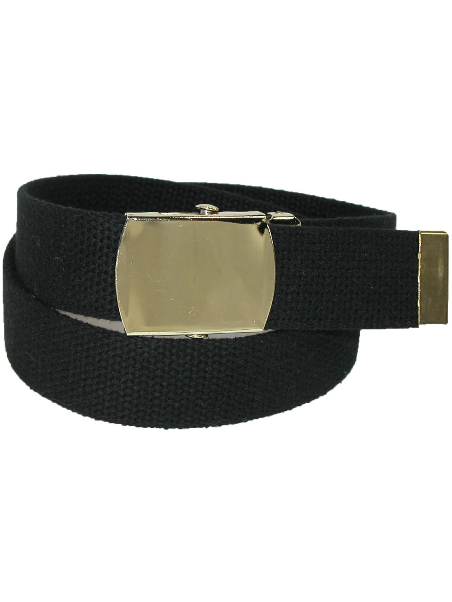 CTM Cotton Adjustable Belt with Brass Buckle (Men Big & Tall)