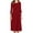 Red, variant on Plus Size Dress for Women, Solid 3/4 Sleeve Empire Waist Dress, Round Neck Fall Dress Casual Midi T-Shirt Dress Red 3XL