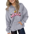 thumbnail image 6 of BaoFuBaoMei Hoodies for Boys Girls Christmas Merry Christmas Long Cuffed Sleeve Sweatshirt Tops with Pockets Loose Hooded Fall Clothes for Christmas Dinner Vacation Holiday, 6 of 8