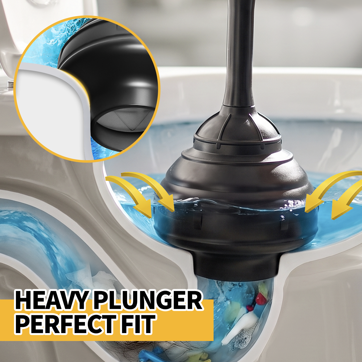 Propuri Heavy Duty Toilet Plunger with Large TPR Cup photo 5