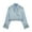 Light Blue, variant on WCMZJ Women's Cropped Denim Jacket Casual Loose Long Sleeve Jean Jacket Denim Trench Coat with Belt Black L