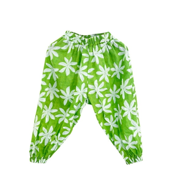 Odeerbi 2-9 Years Toddler Boys Girls Cotton Bloomers Summer Floral Jogger Pants Cute Full Length Lantern Pants Haren Pants