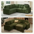 thumbnail image 3 of Neche Sectional Sofa with Storage Seat L Shaped Couch with Reversible Chaise Convertible Sectional Couches for Living Room, Green, 3 of 12