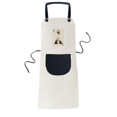 thumbnail image 1 of Playing Cards Club K Pattern Apron Adjustable Bib Cotton Linen BBQ Kitchen Pocket Pinafore, 1 of 3