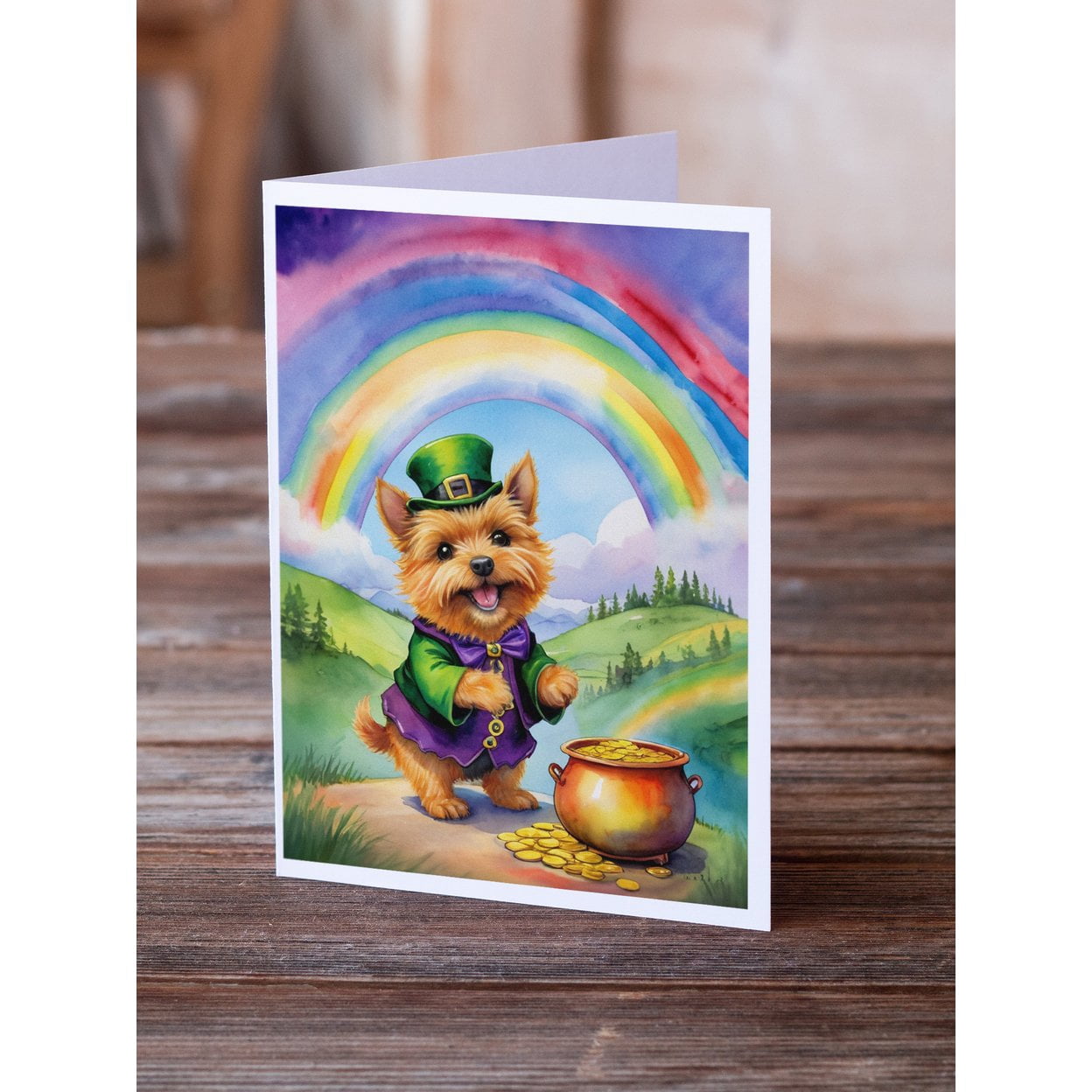 Norwich Terrier St Patrick's Day Greeting Cards Pack of 8 7 in x 5 in