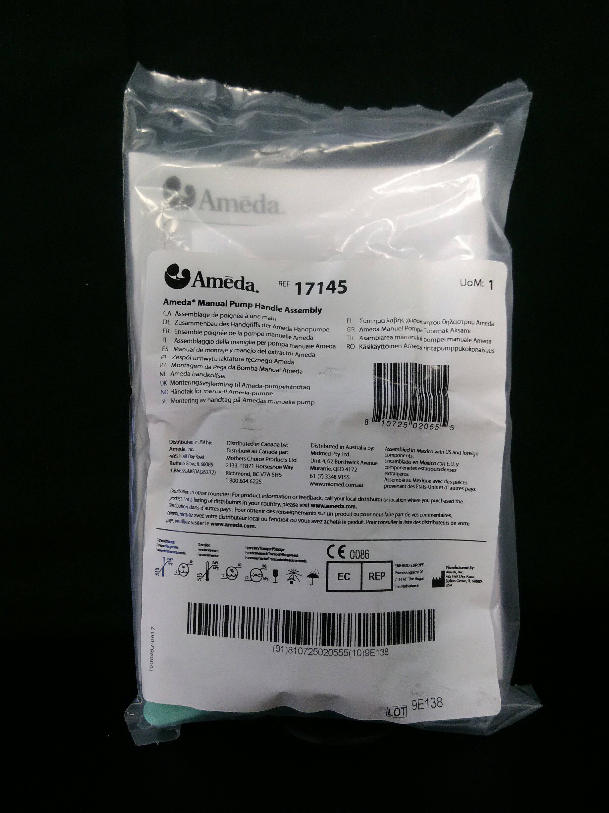 AMEDA INC 17145 PUMP BREAST ONE HAND HANDLE ASSEMBLE