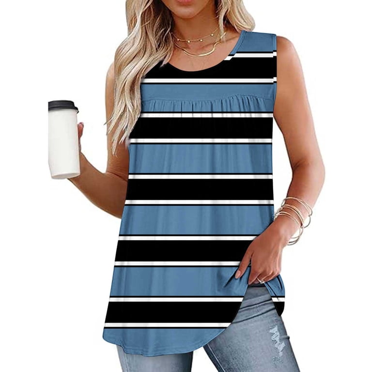 OURS Women's Floral Spaghetti Strap Tank Top – Loose V-Neck Tunic For Summer (Purple, 3XL)