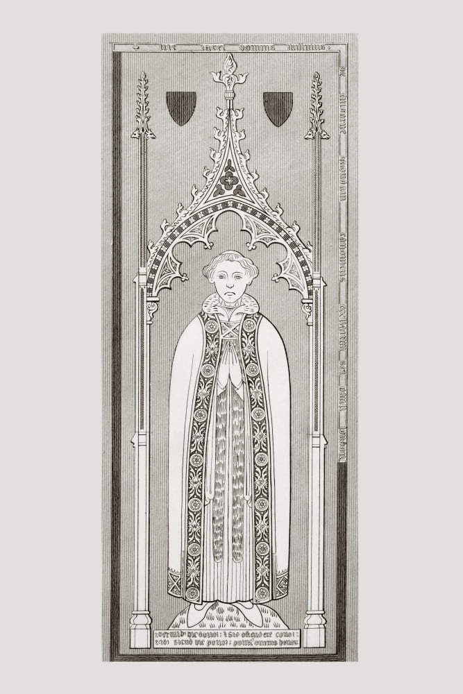 After Engraved Brass On Tomb Of William De Fulbourn In Fulbourn Church Cambridgeshire England From The Cyclopaedia Or Universal Dictionary Of Arts Sciences And Literature By Abraham Rees Published Lon