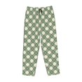 thumbnail image 6 of Uemuo Daisy Plaid Green Pattern Women's Wide Leg Palazzo Lounge Pants with Pockets Light Weight Loose Comfy Casual Pajama Pants-Small, 6 of 9