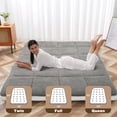 thumbnail image 2 of Twin Size Futon Mattress - Fleece Foldable Japanese Floor Mattress - Super Soft Fuzzy Sleeping Pad for Adults - Tatami Mat Suitable for Camping & Guest & RV Mattress- Grey (Twin:80"L x 39"W x 4"Th), 2 of 14