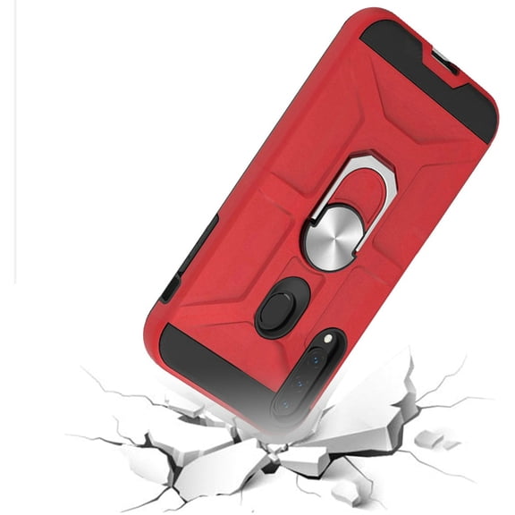 For Samsung Galaxy A02S Cases with Stand Kickstand Ring Holder [360° Rotating] Armor Dual Layer Work with Magnetic Car Mount Hard Cover ,Xpm Phone Case [Red]