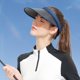 thumbnail image 4 of Sombrero de copa vacío con protector solar de verano con ala grande para mujer, sombrero deportivo transpirable que absorbe el sudor, 4 of 5