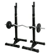 ZenSports S01-1215-G2D Black Steel Squat Rack Adjustable Barbell Free-press Bench, Black 550 lb
