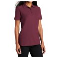 thumbnail image 4 of Yellow Rooster Women's Short Sleeve Stain-Release Polo T-Shirt Burgundy 2XL, 4 of 6