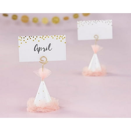 Pink Party Hat Place Card Holder (Set of 36) - Unique Decoration Perfect for Weddings, Bridal Showers, Baby Showers & More