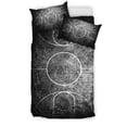 thumbnail image 1 of Ensemble de Literie Terrain de Basket Grunge Noir et Blanc, 1 of 4