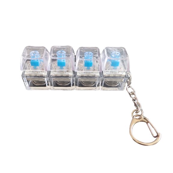 Mechanical Keyboard Transparent Shaft Decompression Toy Crystal Keycap Light-Up Sound Stress Relief Fidget Toy With Keychain Ideal For S Kids Office School Travel As Bag