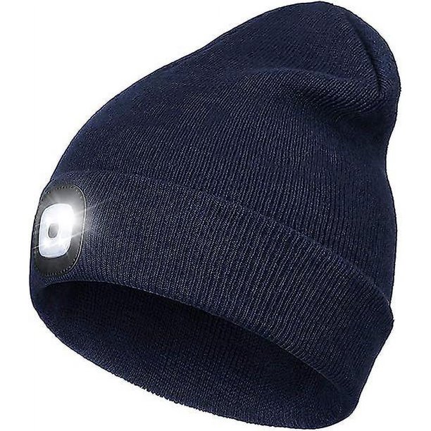 Gorro con luz en Navidad Gorro con Cabeza USB Gorros de Punto cálidos de Invierno Brillantes Rojo Verde Cocina, Decoración y Otros