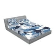 thumbnail image 2 of Camouflage Fitted Sheet & Pillow Sham Set, Illustration Abstract Soft Colors Pattern Surreal Shapes Design Art, Decorative 6 Piece Bedding Decor Set, Calking, Slate Blue Indigo Grey, by Ambesonne, 2 of 3