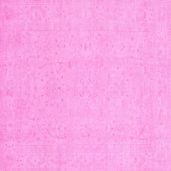 Ahgly Company Indoor Square Oriental Pink Traditional Area Rugs, 3' Square