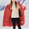 thumbnail image 5 of XIMIN Kid Girls Full Length Long Puffer Down Coat Zip Parka Removable Hood Buttoned Slit Hem Thickened Quilted Padded Jacket Winter Warm Outerwear, 5 of 9