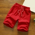 thumbnail image 6 of zeranth Men Shorts Solid Color Loose Elastic Waist Colorfast Students Shorts for Daily Wear, 6 of 7