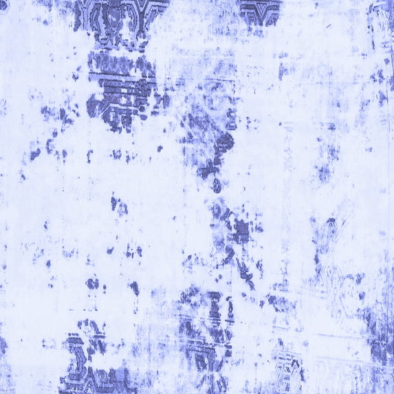 Ahgly Company Indoor Square Abstract Blue Modern Area Rugs, 7' Square