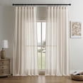 thumbnail image 1 of Joydeco Cortinas de lino de 89.8 in de largo, 2 paneles, juego de cortinas filtrantes de luz para dormitorio, sala de estar, color beige, 70 pulgadas de ancho, cortinas filtrantes de luz con bolsillos, 1 of 1