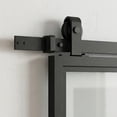 thumbnail image 5 of 36 in. x 84 in. Full Lite Clear Glass Black Steel Assembly Required Sliding Barn Door with Hardware Kit and Door Handle, 5 of 5