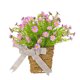 thumbnail image 2 of Cesta de guirnaldas florales de primavera y verano para puerta principal con flores simuladas y follaje verde, decoración colgante de ratán para pared en hogar y eventos., 2 of 9